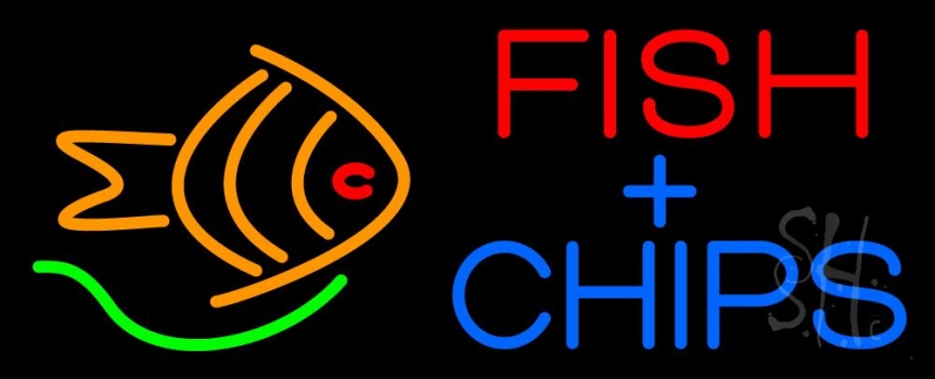 Fish Plus Chips Neon Sign