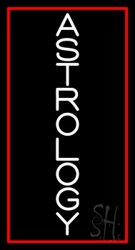Vertical White Astrology Neon Sign