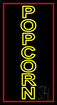 Vertical Yellow Popcorn Neon Sign