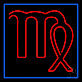 Virgo Blue Border Neon Sign