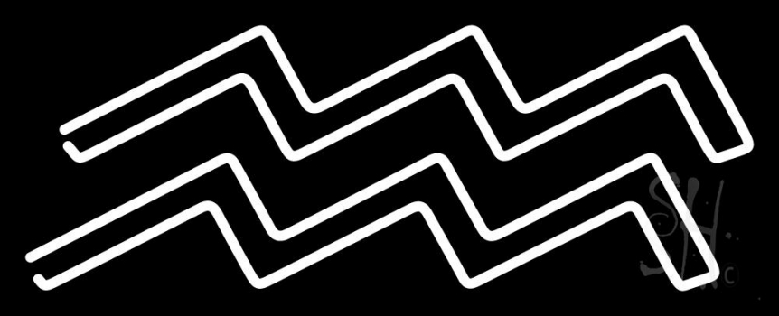 White Aquarius Neon Sign