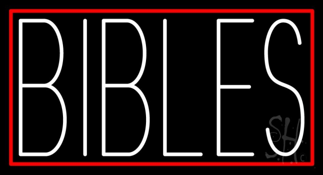 White Bibles Neon Sign