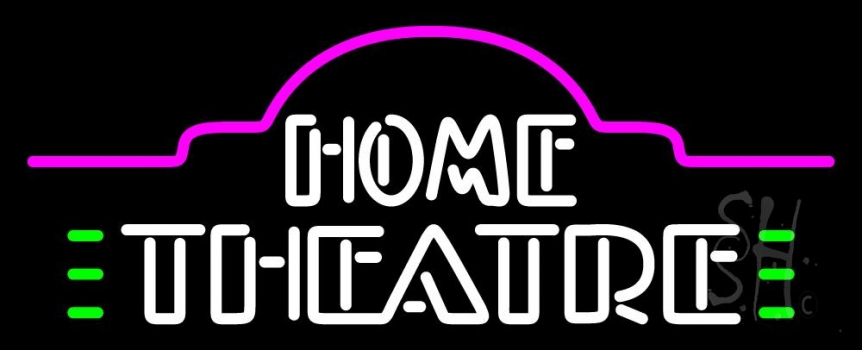 White Home Theatre Neon Sign