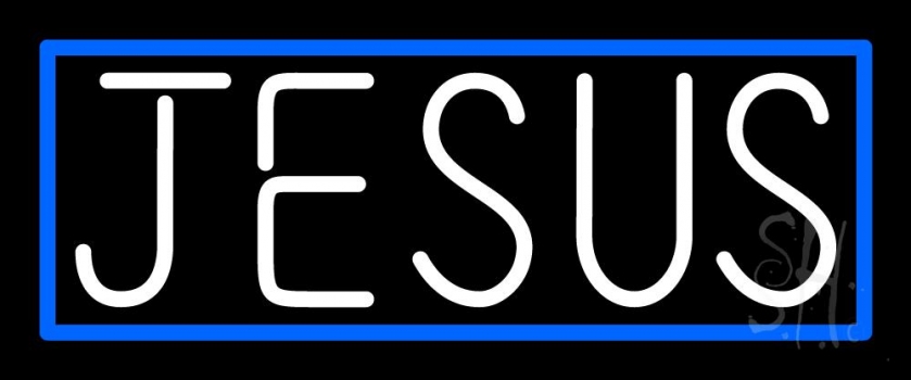 White Jesus Neon Sign