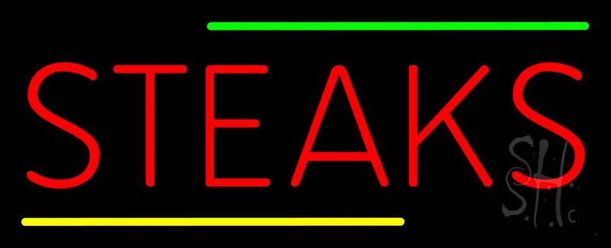 Red Steaks Neon Sign