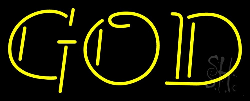 Yellow God Block Neon Sign