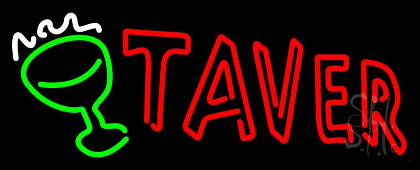 Tavern With Glass Neon Sign