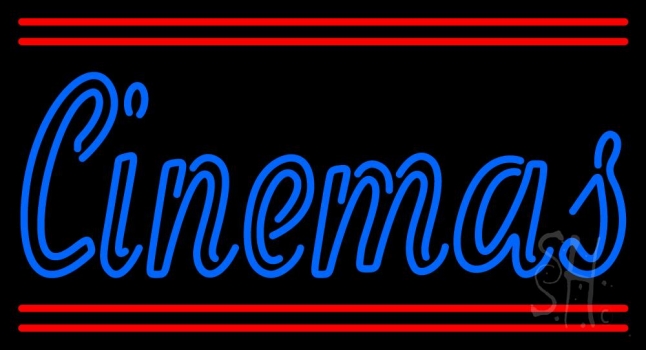 Cinemas With Line Neon Sign