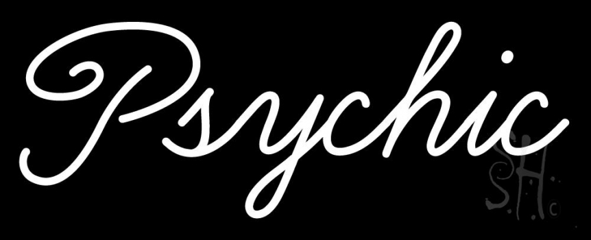 Cursive White Psychic Neon Sign
