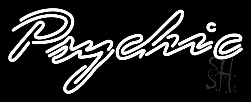 Double Stroke White Psychic Neon Sign