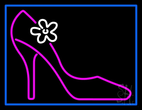 High Heels With Blue Border Neon Sign
