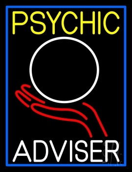 Psychic Adviser Crystal Logo Neon Sign