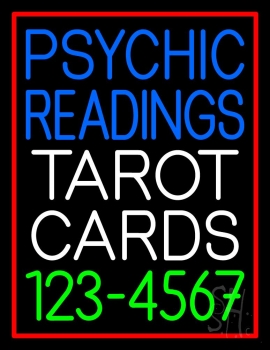 Psychic Readings Tarot Cards Phone Number Neon Sign