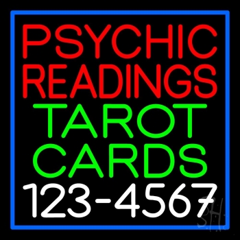 Psychic Readings Tarot Cards With Phone Number Neon Sign
