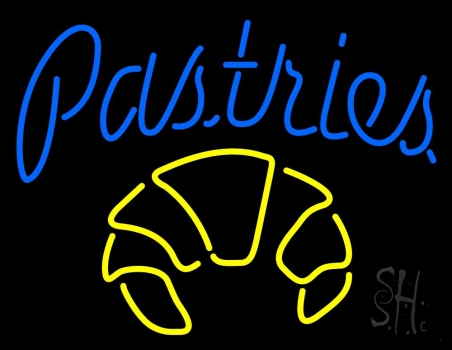 Blue Pastries Logo Neon Sign