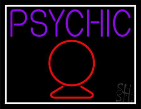 Purple Psychic With Crystal Neon Sign