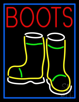 Red Boots With Logo Neon Sign