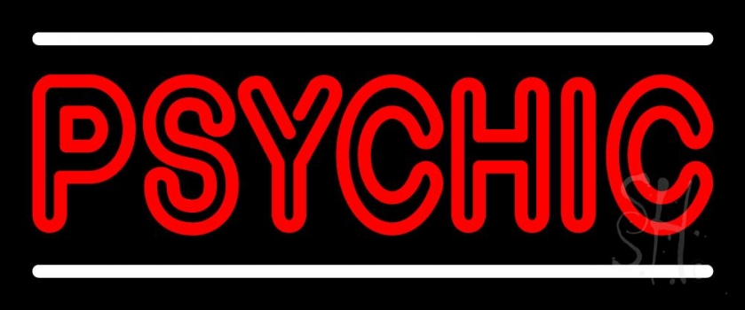 Red Double Stroke Psychic White Line Neon Sign