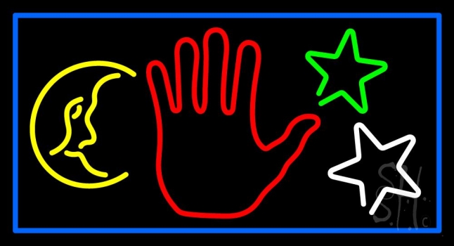 Red Palm Logo Psychic Neon Sign