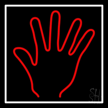 Red Psychic Palm With White Border Neon Sign