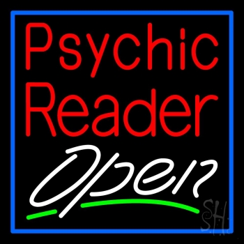 Red Psychic Reader White Open Neon Sign
