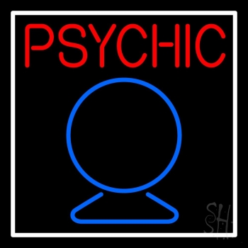 Red Psychic With Crystal Neon Sign