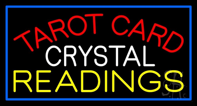 Red Tarot Card Crystal Readings Neon Sign