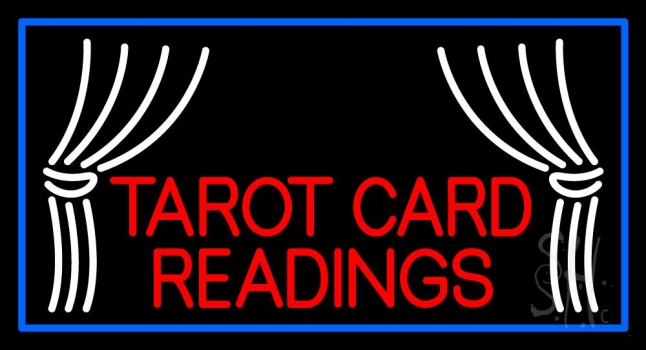 Red Tarot Card Readings Neon Sign