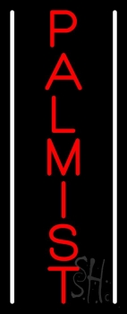 Red Vertical Palmist Neon Sign