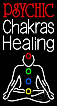White Psychic Chakras Healing Neon Sign
