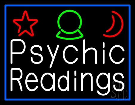 White Psychic Readings And Border Neon Sign