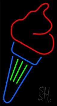 Fancy Ice Cream Cone Neon Sign
