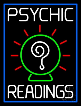 White Psychic Readings With Border Neon Sign