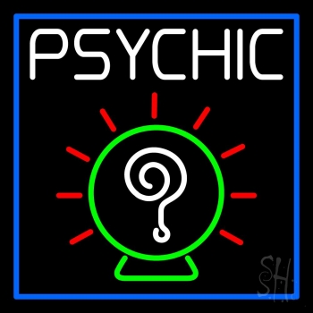 White Psychic With Border Neon Sign