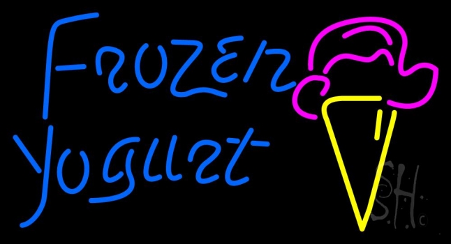 Frozen Yogurt With Logo Neon Sign
