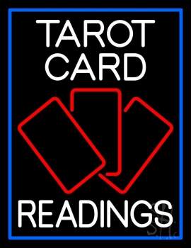 White Tarot Cards Readings Neon Sign