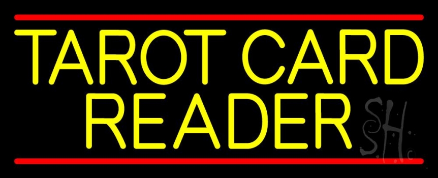 Yellow Tarot Card Reader Block Neon Sign