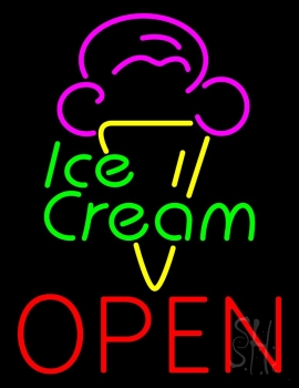 Ice Cream Open Neon Sign