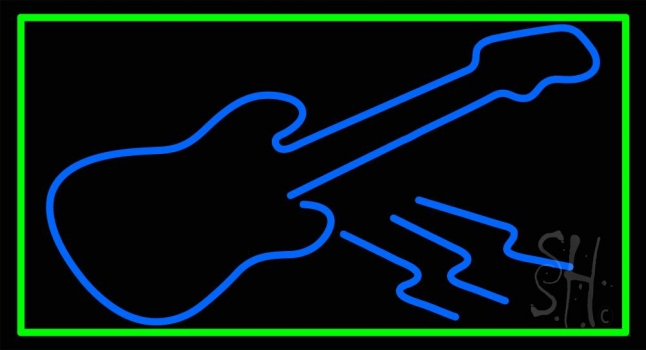 Blue Guitar 6 Neon Sign