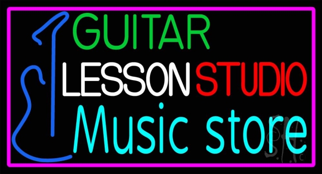 Blue Guitar 7 Neon Sign