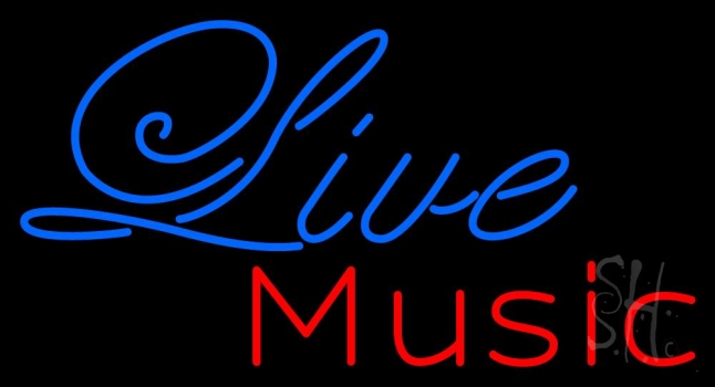 Cursive Live Music Neon Sign