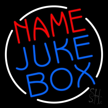 Custom Juke Box White Border Neon Sign