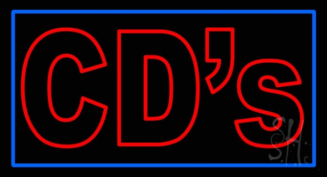 Double Stroke Red Cds Neon Sign