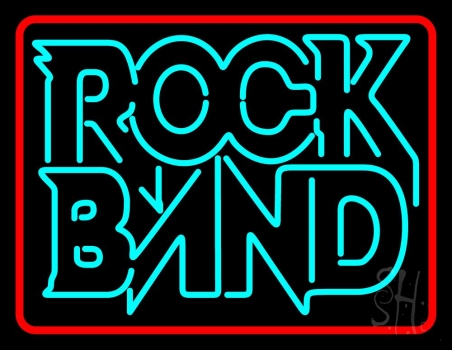 Double Stroke Rock Band Red Border Neon Sign