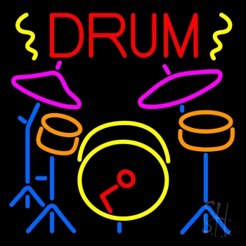 Drum Set Neon Sign