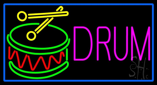 Drum Stick Logo Neon Sign