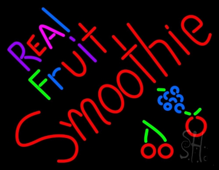 Real Fruit Smoothies Neon Sign