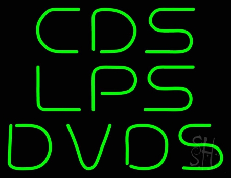 Green Cds Lps Dvds Neon Sign