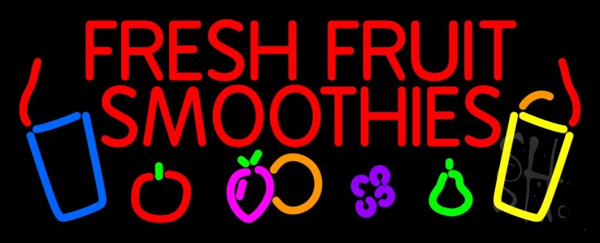 Red Fresh Smoothies Neon Sign