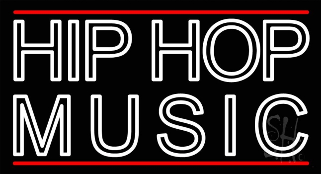 Hip Hop Music With Line Neon Sign